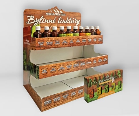 Policový stojan na produkty